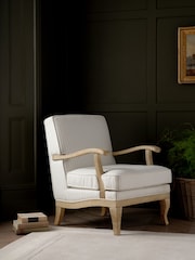 Laura Ashley Henley Stripe Duck Egg Blue Navenby Accent Chair - Image 2 of 11