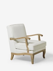 Laura Ashley Henley Stripe Duck Egg Blue Navenby Accent Chair - Image 4 of 11