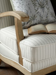 Laura Ashley Henley Stripe Duck Egg Blue Navenby Accent Chair - Image 9 of 11