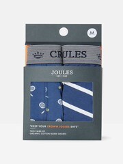 Joules Crown Joules Blue Tennis Pack of Two Cotton Boxers - Image 1 of 4