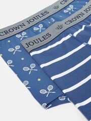Joules Crown Joules Blue Tennis Pack of Two Cotton Boxers - Image 4 of 4