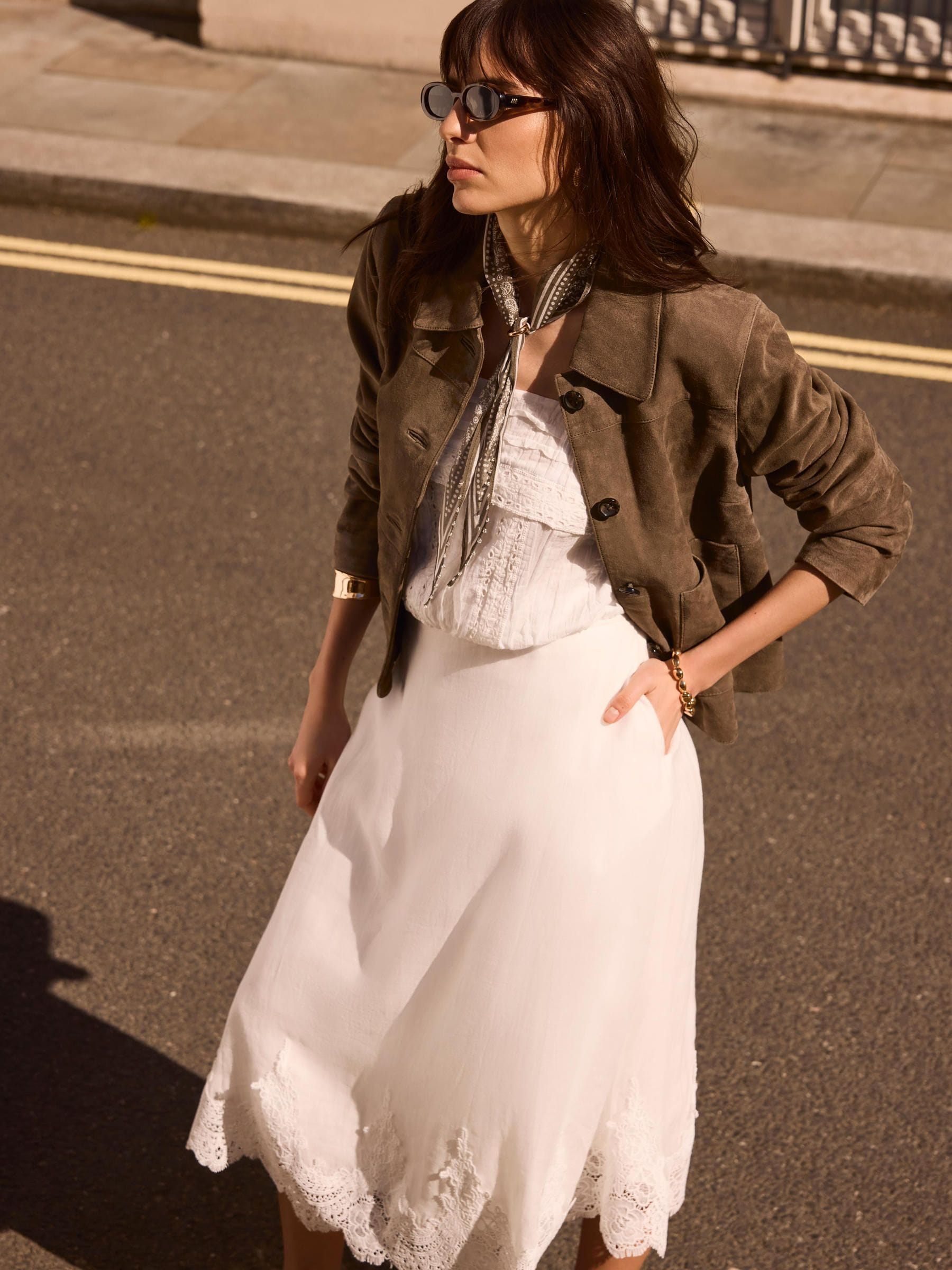 Buy Mint Velvet White Ramie Lace Trim Midi Skirt from Next USA