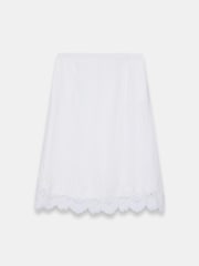 Mint Velvet White Ramie Lace Trim Midi Skirt - Image 7 of 8