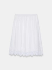 Mint Velvet White Ramie Lace Trim Midi Skirt - Image 8 of 8