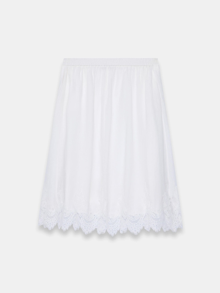 Mint Velvet White Ramie Lace Trim Midi Skirt - Image 8 of 8 Mint Velvet White Ramie Lace Trim Midi Skirt - Image 8 of 8