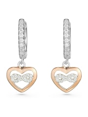Beaverbrooks Plated Cubic Zirconia Heart Infinity Drop Hoop Earrings - Image 1 of 4