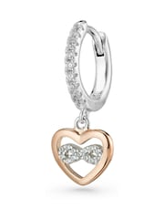 Beaverbrooks Plated Cubic Zirconia Heart Infinity Drop Hoop Earrings - Image 2 of 4
