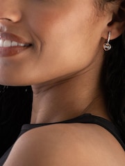 Beaverbrooks Plated Cubic Zirconia Heart Infinity Drop Hoop Earrings - Image 3 of 4