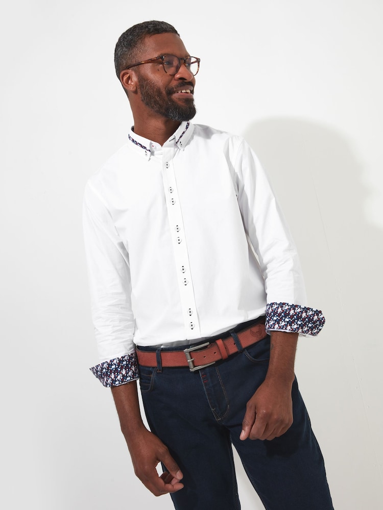 Joe Browns White Cool 100% Cotton Collar Shirt - Image 1 of 5