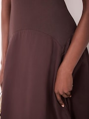 Mint Velvet Brown Sleeveless Midi Dress - Image 4 of 8