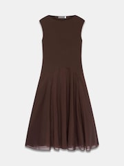 Mint Velvet Brown Sleeveless Midi Dress - Image 7 of 8