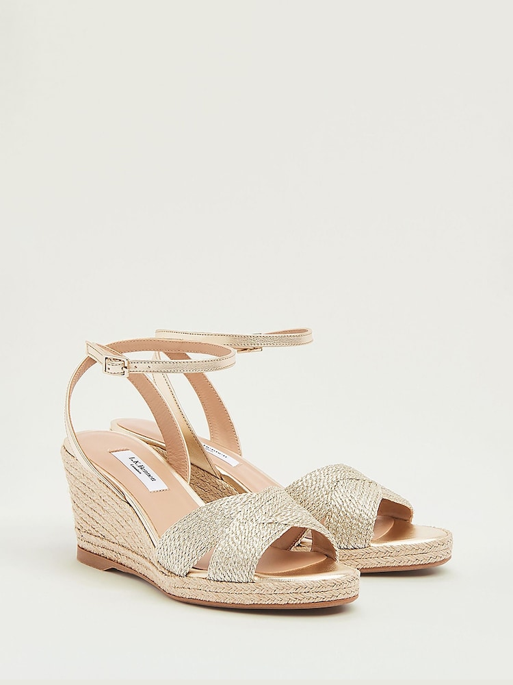 LK Bennett Metallic Santana New Mabella Rope Sandals - Image 2 of 4
