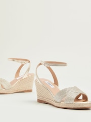 LK Bennett Metallic Santana New Mabella Rope Sandals - Image 3 of 4