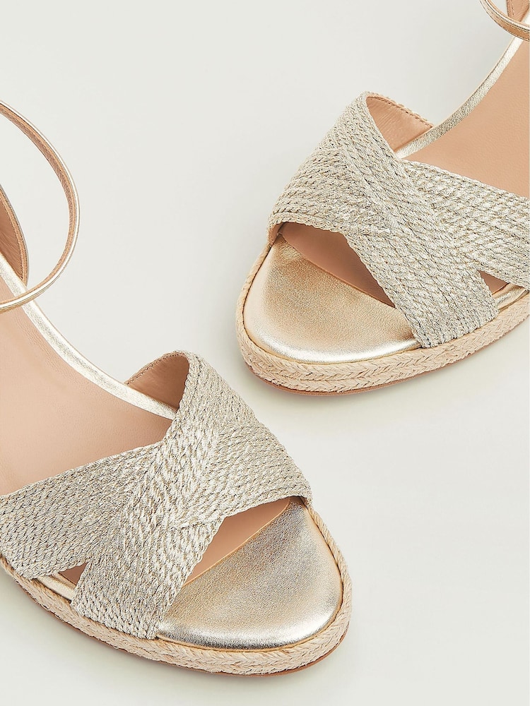 LK Bennett Metallic Santana New Mabella Rope Sandals - Image 4 of 4