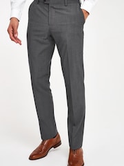 Charcoal Grey Regular Fit Signature Tollegno Wool Suit: Trousers - Image 1 of 4