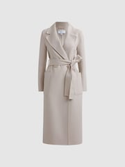 Reiss Stone Lucia Long Wool Blend Blindseam Coat - Image 2 of 5