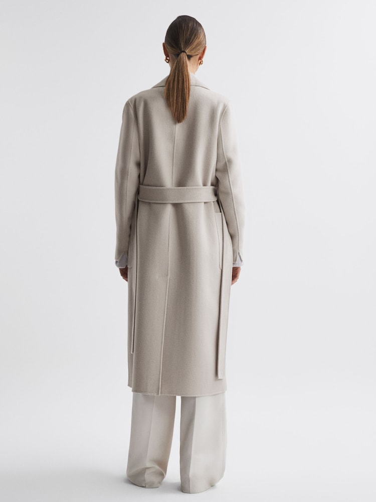 Reiss Stone Lucia Long Wool Blend Blindseam Coat - Image 5 of 5