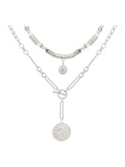 Bibi Bijoux Silver Tone Double Layer Ball & Disc Festivity Necklace - Image 3 of 5