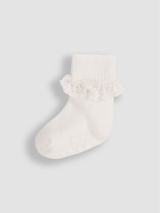 JoJo Maman Bébé Lilac Pastel 3-Pack Frilly Socks - Image 3 of 4