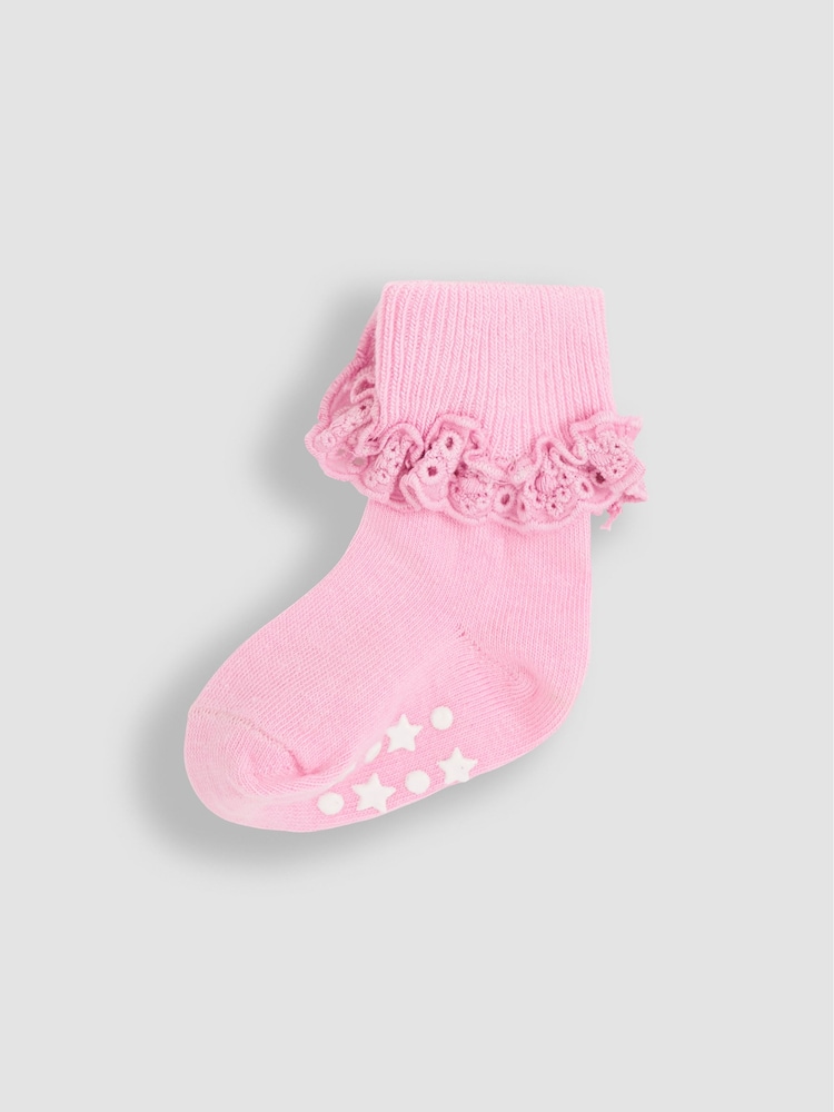 JoJo Maman Bébé Lilac Pastel 3-Pack Frilly Socks - Image 4 of 4