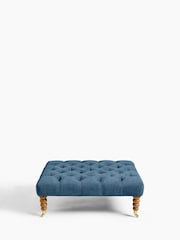 Laura Ashley Baran Chenille Seaspray Blue Ropsley Footstool - Image 7 of 7