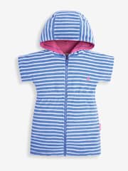 JoJo Maman Bébé Cornflower Stripe Towelling Zip-Up Dress - Image 3 of 3
