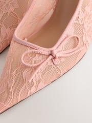 Nude Forever Comfort® Lace Bow Court Heels - Image 4 of 6