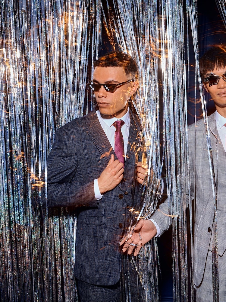 Skopes Blue Tailored Fit Woolf Check Suit: Jacket - Image 2 of 5
