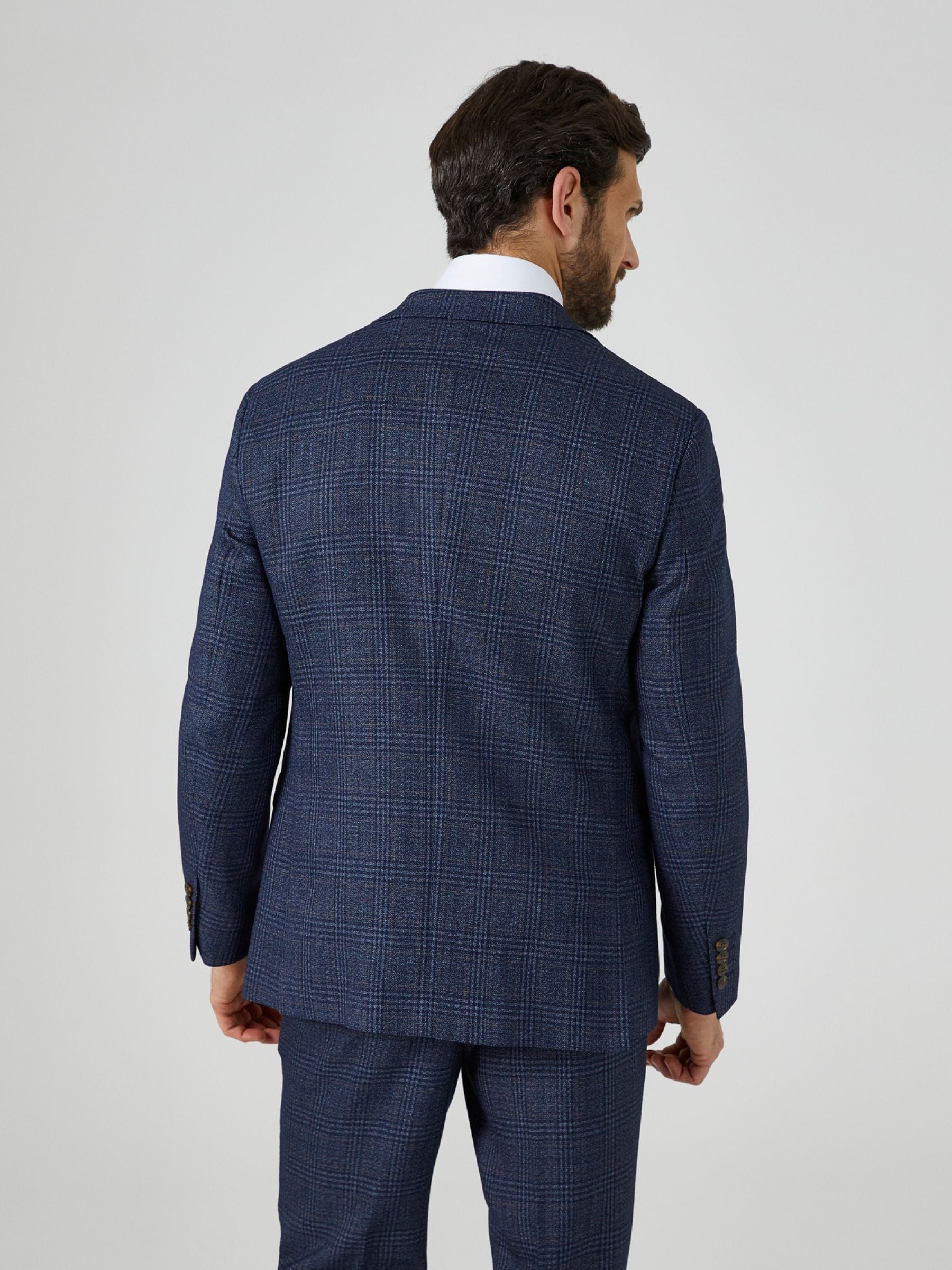 Buy Skopes Blue Tailored Fit Woolf Check Suit: Jacket from Next Canada