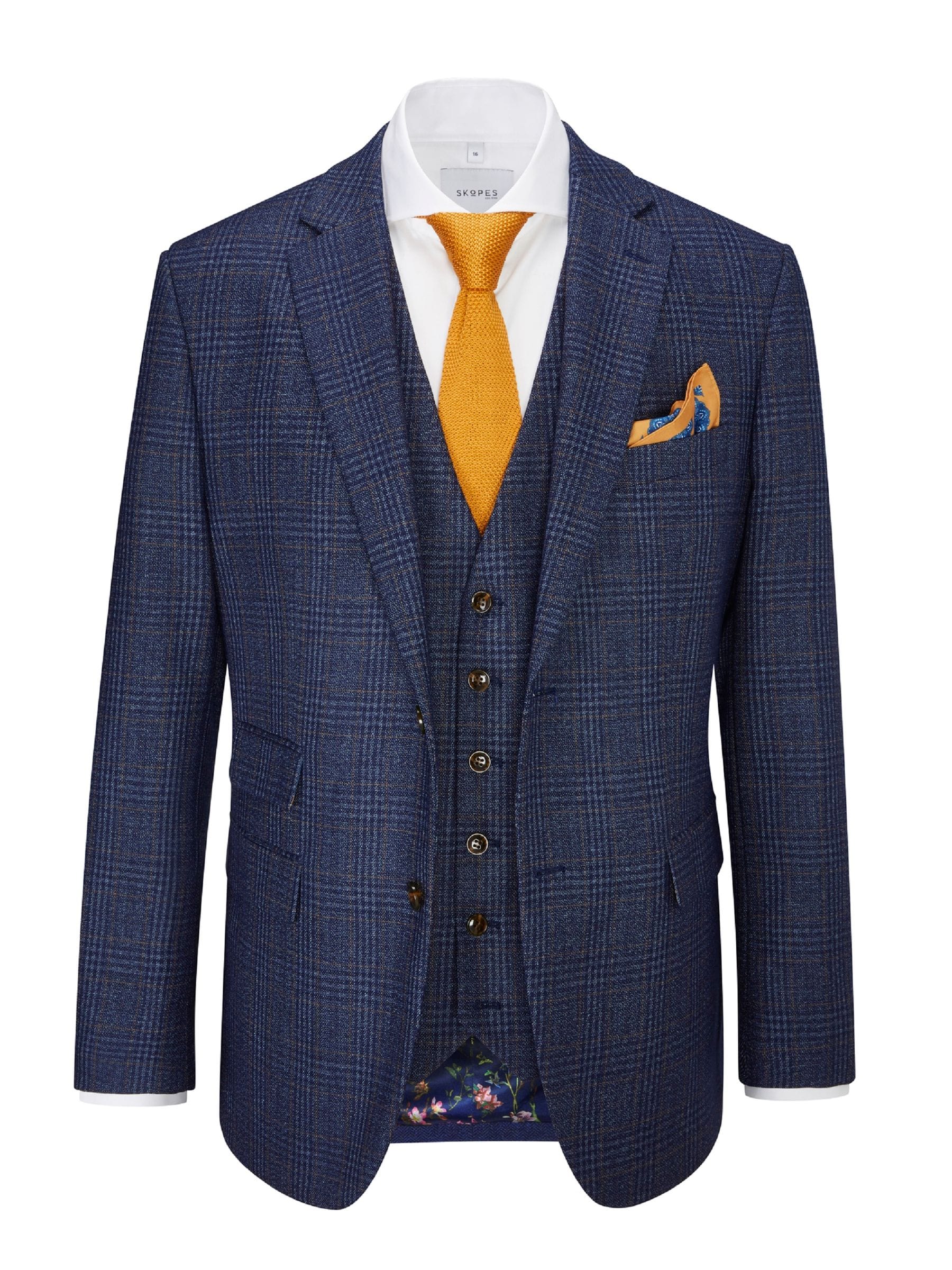 Buy Skopes Blue Tailored Fit Woolf Check Suit: Jacket from Next Canada
