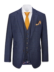 Skopes Blue Tailored Fit Woolf Check Suit: Jacket - Image 4 of 5