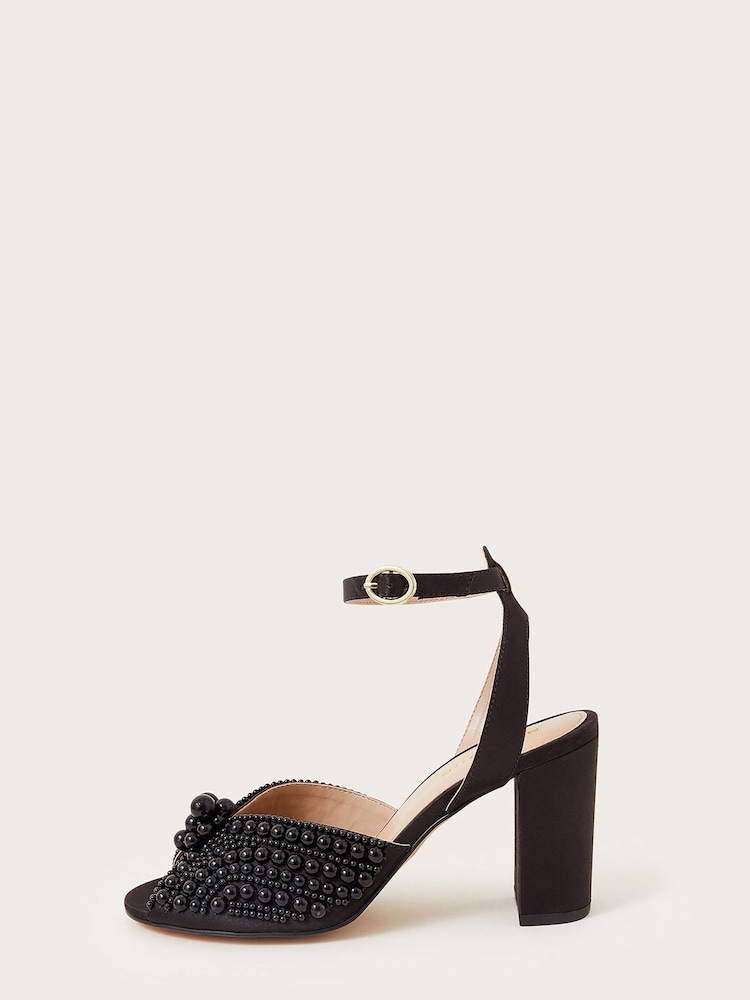 Monsoon Black Pearl Block Heeled Sandals - Image 3 of 3