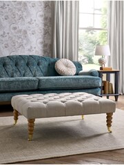 Laura Ashley Vivienne Soft Silver Ropsley Footstool - Image 1 of 7