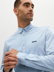 BOSS Blue Biado Long Sleeve Jersey Shirt - Image 3 of 4
