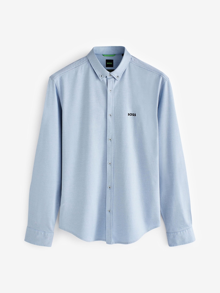 BOSS Blue Biado Long Sleeve Jersey Shirt - Image 4 of 4
