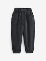 Charcoal Grey 100% Cotton Textured Pull-On Trousers (3-16yrs) - Image 7 of 8