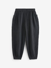 Charcoal Grey 100% Cotton Textured Pull-On Trousers (3-16yrs) - Image 8 of 8