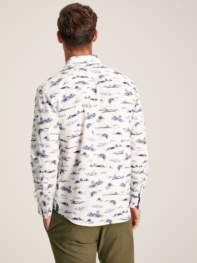 Joules Invitation White Print Cotton Shirt - Image 2 of 7