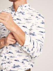 Joules Invitation White Print Cotton Shirt - Image 4 of 7