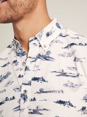 Joules Invitation White Print Cotton Shirt - Image 5 of 7