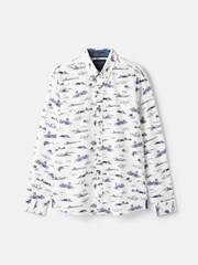 Joules Invitation White Print Cotton Shirt - Image 7 of 7