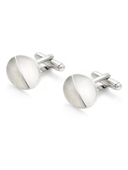 Beaverbrooks Oval Brushed And Polished Men's Cufflinks - Image 1 of 5