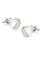 Beaverbrooks Oval Brushed And Polished Men's Cufflinks - Image 3 of 5