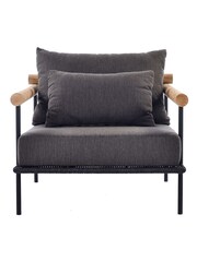 Barker and Stonehouse Black Zanzibar Aluminium Garden Lounge Chair - Image 2 of 10