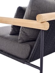 Barker and Stonehouse Black Zanzibar Aluminium Garden Lounge Chair - Image 8 of 10