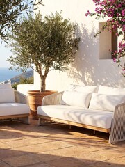 Barker and Stonehouse Coconut Grey Chania Teak and Rope 3 Seater Garden Sofa - Image 1 of 8