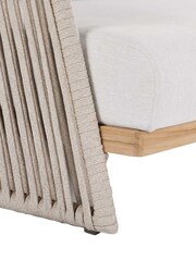 Barker and Stonehouse Coconut Grey Chania Teak and Rope 3 Seater Garden Sofa - Image 3 of 8