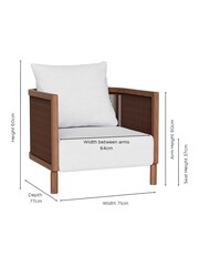 Barker and Stonehouse White Praia Teak Garden Lounge Chair - Image 6 of 6