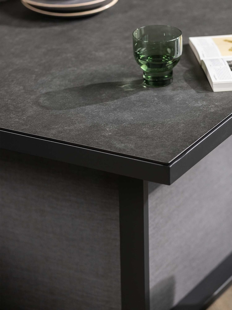 Barker and Stonehouse Dark Grey Fierza 6 Seater Corner Set with Rising Table - Image 2 of 8
