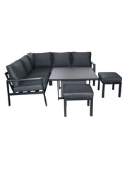 Barker and Stonehouse Dark Grey Fierza 6 Seater Corner Set with Rising Table - Image 5 of 8